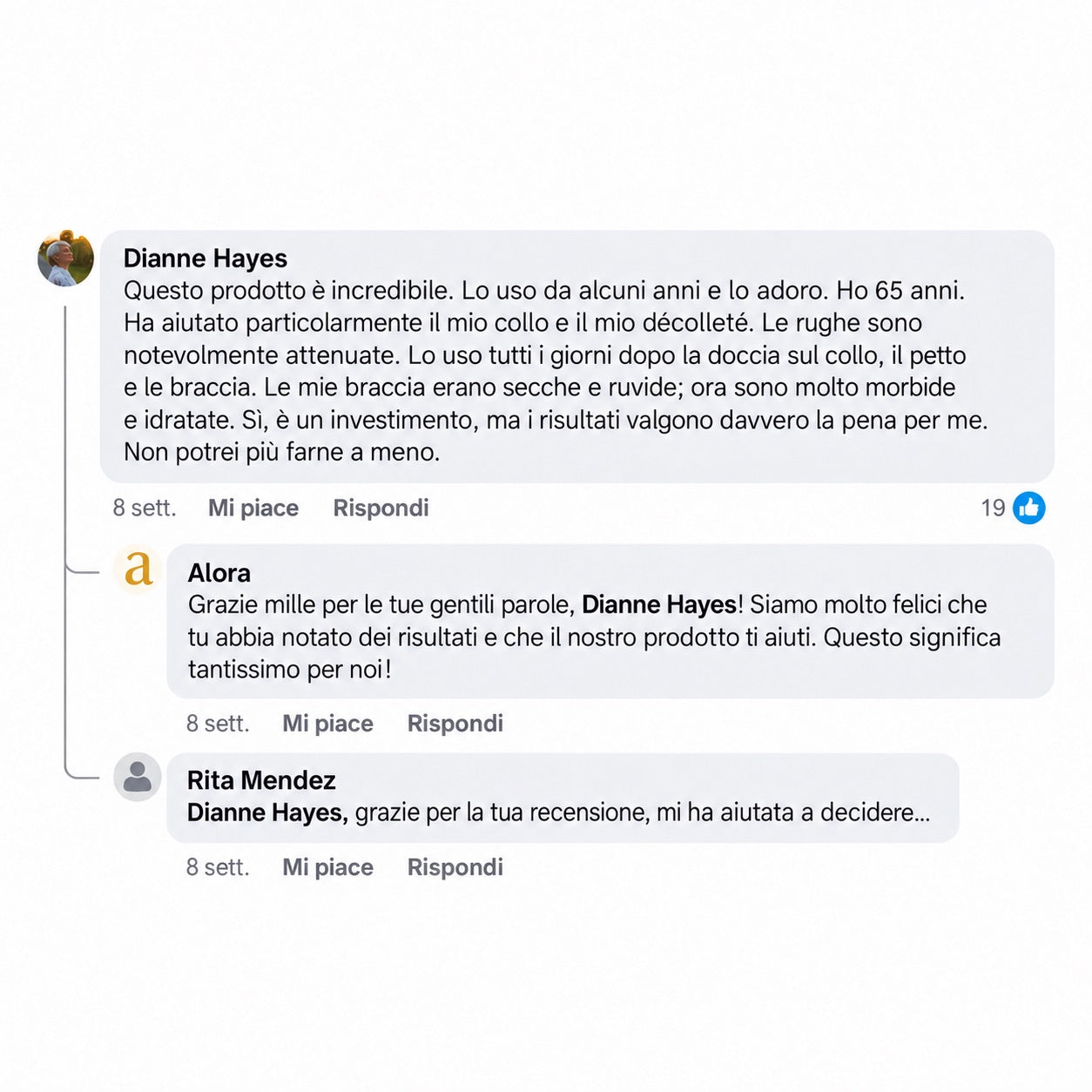 Alora — Risultato della cliente 3